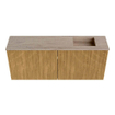 Mondiaz JOYA-DLUX 100cm meuble de toilette - couleur Oak - Vasque FAYE position Droite Sans trou de robinet couleur Saba SW1424201