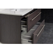 Saniclass Smallline meuble 60x38cm céramique Black Wood 1 trou pour robinetterie SW8911