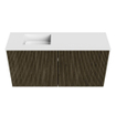 Mondiaz JOYA 80cm toiletmeubel - kleur Shadow - Wastafel FAYE positie Links 1 kraangat kleur Talc. SW1421427