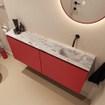 MONDIAZ TURE-DLUX Meuble toilette - 120cm - Fire - EDEN - vasque Glace - position droite - sans trou de robinet SW1103331