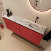 MONDIAZ TURE-DLUX Meuble WC 120 cm Fire. EDEN lavabo Glace position droite. Sans trou de robinet. SW1103331