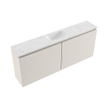 MONDIAZ TURE-DLUX Meuble toilette - 120cm - Linen - EDEN - vasque Opalo - position centrale - 1 trou de robinet SW1104413