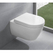 Villeroy en Boch Subway 2.0 DirectFlush toiletset met Saniclass softclose zitting Geberit reservoir en QeramiQ bedieningsplaat met ronde knoppen RVS look wit SW816255