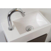 INK Contra Lave-mains - 40x22x12cm - lavabo à droite - 1 trou de robinet - polystone blanc brillant SB3201031