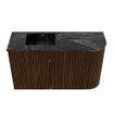 Mondiaz JOYA-DLUX 71.6cm toiletmeubel - ronding rechts kleur Walnut - Wastafel FAYE positie Links 1 kraangat kleur Lava. SW1422469