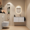 MONDIAZ TURE-DLUX meuble WC 100cm Linen. EDEN lavabo Opalo position milieu. Avec 1 trou de robinet. SW1104406