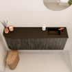 Mondiaz JOYA 111.6cm toiletmeubel - ronding links kleur Shadow - Wastafel FAYE positie Rechts 1 kraangat kleur Urban. SW1421536