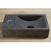 Forzalaqua Venetia lave-mains 40x22x10cm vasque à droite 1 trou de robinet à gauche Pierre naturelle Pierre bleue adoucie FO100075