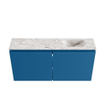 MONDIAZ TURE-DLUX Meuble toilette - 100cm - Jeans - EDEN - vasque Glace - position droite - 1 trou de robinet SW1103329