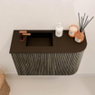 Mondiaz JOYA 61.6cm meuble de salle de bains - arrondi droit couleur Shadow - Vasque FAYE position Gauche 1 trou de robinet couleur Urban SW1421555