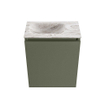 MONDIAZ TURE-DLUX Meuble toilette - 40cm - Army - EDEN - vasque Glace - position gauche - 1 trou de robinet SW1103144