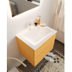 MONDIAZ VICA Ensemble de meuble salle de bain - 60cm - 2 tiroirs - lavabo Cloud au centre - 1 trou de robinet - solid surface ocre SW411087