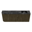 Mondiaz JOYA-DLUX 111.6cm toiletmeubel - ronding links kleur Shadow - Wastafel FAYE positie Rechts Zonder kraangat kleur Lava. SW1422889
