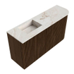 Mondiaz JOYA-DLUX 81.6cm toiletmeubel - ronding rechts kleur Walnut - Wastafel FAYE positie Links Zonder kraangat kleur Frappe. SW1422321