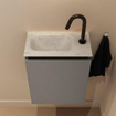 MONDIAZ TURE-DLUX Meuble de WC 40 cm Smoke. EDEN lavabo Opalo position à gauche. Avec 1 trou de robinet. SW1104574