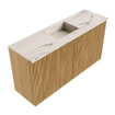 Mondiaz JOYA-DLUX Meuble de salle de bains 80cm - couleur Chêne - Vasque FAYE position Milieu Sans trou de robinet couleur Nata SW1424007