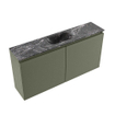 MONDIAZ TURE-DLUX Meuble toilette - 100cm - Army - EDEN - vasque Lava - position centrale - sans trou de robinet SW1103662