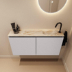 MONDIAZ TURE-DLUX Meuble toilette - 100cm - Cale - EDEN - vasque Frappe - position droite - 1 trou de robinet SW1102695