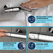 GROHE Precision Trend Doucheset - thermostatische douchekraan - met glijstangset - 60cm - vierkante handdouche - 1 straalsoort - gladde doucheslang - chroom SW1028103