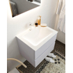 Mondiaz VICA ensemble de meuble de salle de bain - 60cm - meuble sous-vasque cale - 2 tiroirs - lavabo cloud milieu - 1 trou de robinet - miroir LED - version XL 60cm haut SW1097804