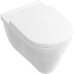 Villeroy & Boch O.novo Pack WC à fond plat avec abattant basic, réservoir UP100 et bouton Delta 25 Blanc SW18092
