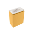 MONDIAZ TURE-DLUX Meuble toilette - 40cm - Ocher - EDEN - vasque Frappe - position gauche - sans trou de robinet SW1102849