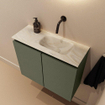 MONDIAZ TURE-DLUX Meuble toilette - 60cm - Army - EDEN - vasque Ostra - position droite - sans trou de robinet SW1104712