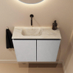 MONDIAZ TURE-DLUX Meuble WC 60 cm Plata. Lavabo EDEN Ostra position gauche. Sans trou de robinet. SW1104978