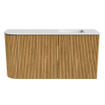 Mondiaz JOYA 81.6cm toiletmeubel - ronding links kleur Oak - Wastafel FAYE positie Rechts Zonder kraangat kleur Talc. SW1421176