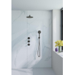 Fortifura Nebbio Ensemble de douche pluie - robinet encastré - élément encastré - coude mural de raccordement - flexible de douche lisse - douchette ronde - bras mural 35cm - douche de tête 30cm - PVD gunmetal brossé SW1237506