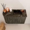 Mondiaz JOYA-DLUX Meuble de salle de bains 61,6cm - arrondi gauche couleur Shadow - Vasque FAYE position droite 1 trou de robinet couleur Lava SW1422851