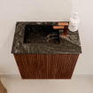 Mondiaz JOYA-DLUX 40cm toiletmeubel - kleur Ruby - Wastafel FAYE positie Links 1 kraangat kleur Lava. SW1423647