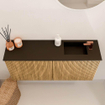 Mondiaz JOYA 90cm toiletmeubel - kleur Oak - Wastafel FAYE positie Rechts 1 kraangat kleur Urban. SW1421181