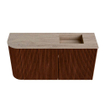 Mondiaz JOYA-DLUX 81.6cm toiletmeubel - ronding links kleur Ruby - Wastafel FAYE positie Rechts Zonder kraangat kleur Saba. SW1425619