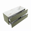 MONDIAZ VICA-DLUX Ensemble meuble de salle de bains - 120cm - meuble bas army - 2 tiroirs - lavabo encastré cloud à droite - sans trous de robinet - version haute 60cm - frape SW1088736