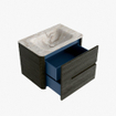Mondiaz CIRO-DLUX Meuble de salle de bains - 70x45x50cm - lavabo solid surface Frappe - 1 vasque centrale - 1 trou de robinet - 2 tiroirs - Shadow SW1532008