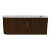 Mondiaz JOYA-DLUX 101.6cm meuble de salle de bains - arrondi gauche couleur Noyer - Vasque FAYE position Droite Sans trou de robinet couleur Glace. SW1422453
