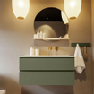 Mondiaz VICA-DLUX ensemble de meuble de salle de bain - 100cm - meuble sous-vasque armée - 2 tiroirs - lavabo encastré cloud droite - sans trous de robinet - version haute de 60cm - ostra SW1086984