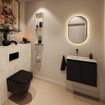 MONDIAZ TURE-DLUX Meuble WC 60 cm Urban. Lavabo EDEN Ostra position gauche. Sans trou de robinet. SW1104686