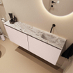 MONDIAZ TURE-DLUX Meuble toilette - 120cm - Rosee - EDEN - vasque Glace - position droite - sans trou de robinet SW1103467