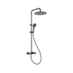 Adema sparkle 2.0 ensemble de douche à effet pluie avec thermostat douche de tête 30cm douchette à main 3 positions noir 110cm SW773199