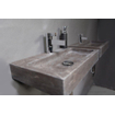 Forzalaqua Taranto lavabo 50x30x8cm Rectangulaire 1 trou de robinet Pierre naturelle Pierre bleue adoucie FO100047