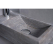 Forzalaqua Venetia lave-mains 40x22x10cm vasque à droite 1 trou de robinet à gauche Pierre naturelle Pierre bleue adoucie FO100075