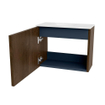 Mondiaz JOYA 50cm toiletmeubel - kleur Walnut - Wastafel FAYE positie Links Zonder kraangat kleur Talc. SW1421261