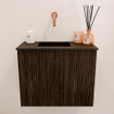 Mondiaz JOYA 50cm meuble de toilette - couleur Walnut - Lavabo FAYE position Gauche Sans trou de robinet couleur Urban. SW1421395