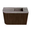 Mondiaz JOYA-DLUX 61.6cm toiletmeubel - ronding links kleur Walnut - Wastafel FAYE positie Rechts Zonder kraangat kleur Oza. SW1424584