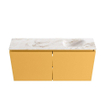 MONDIAZ TURE-DLUX Meuble toilette - 100cm - Ocher - EDEN - vasque Frappe - position droite - sans trou de robinet SW1102895