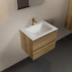Mondiaz AIVY Ensemble de meuble - 60x45x50cm - 1 trou de robinet - 1 vasque Urban Solid surface - Centre - 2 tiroirs - sans miroir - Melamine Chai SW892108