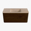 Mondiaz CIRO-DLUX Badkamermeubelset - 110x45x50cm - Solid surface wastafel Saba - 1 wasbak Midden - 1 kraangat - 2 lades - Walnut SW1530663