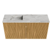Mondiaz JOYA-DLUX 80cm toiletmeubel - kleur Oak - Wastafel FAYE positie Links Zonder kraangat kleur Glace. SW1421990